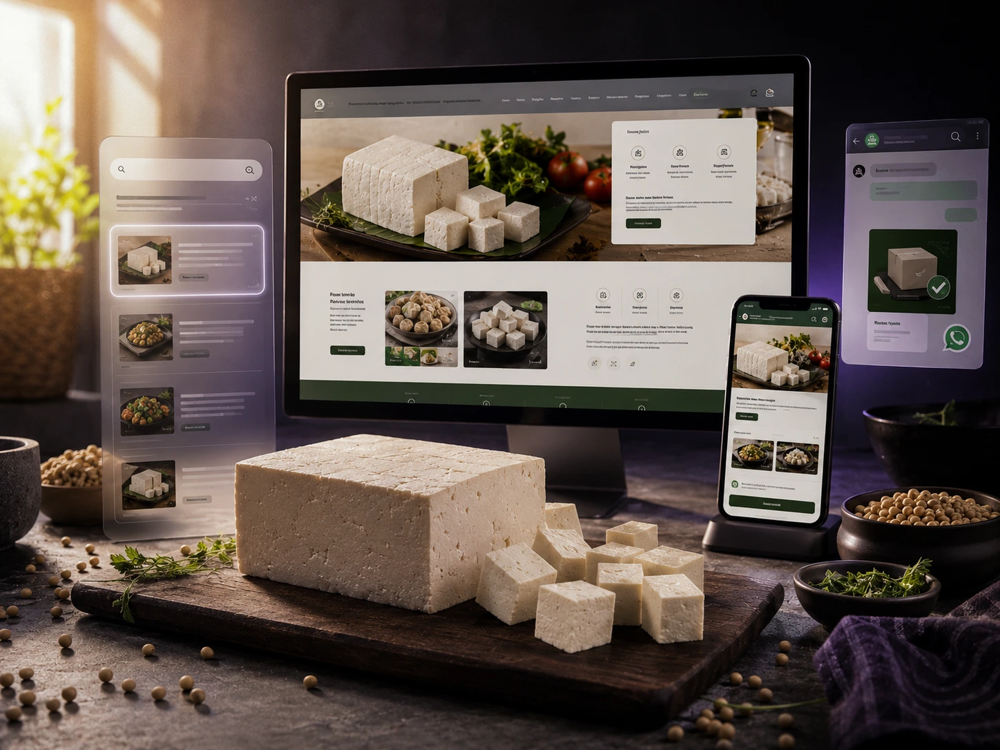 Amel Food & Wellness responsive website across desktop, tablet, and mobile with WhatsApp ordering integration, results of a marketing consultant based in Malappuram's web design work